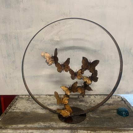 Sculpture envolée papillons by Eres Nicolas | Sculpture Figurative Metal Animals