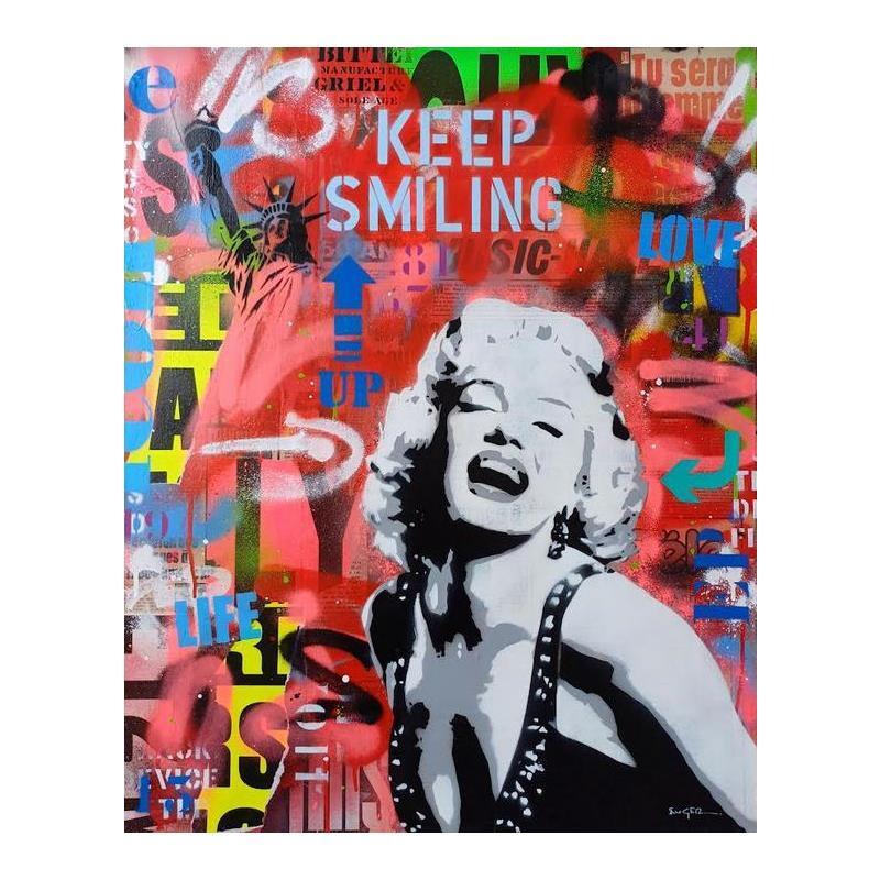 Peinture Keep smiling par Euger Philippe | Tableau Pop-art Icones Pop Acrylique
