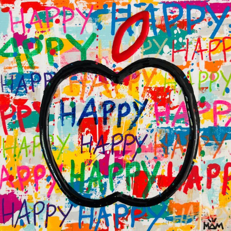 Peinture POMME D'HAPPY par Mam | Tableau Pop-art Acrylique Icones Pop, Minimaliste, Nature