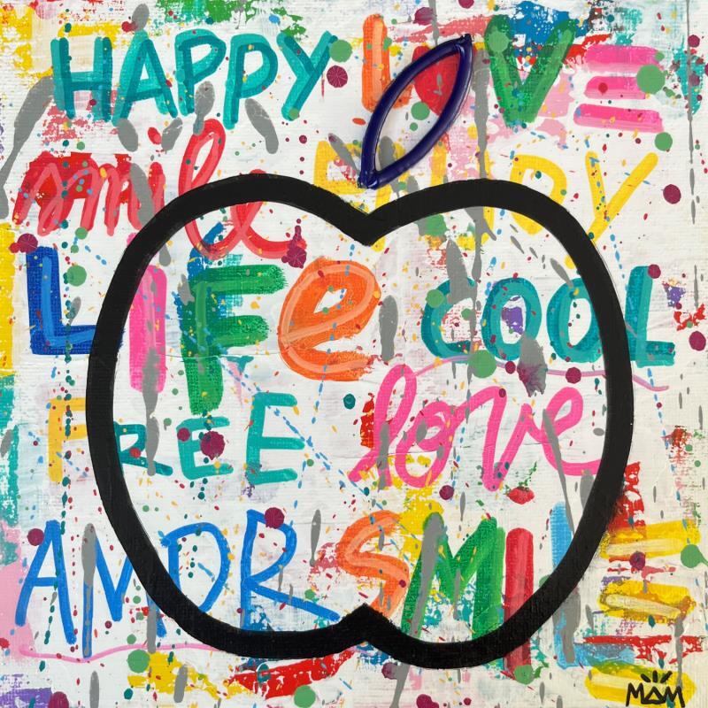 Painting POMME D'HAPPY by Mam | Painting Pop-art Acrylic Minimalist, Nature, Pop icons, Society