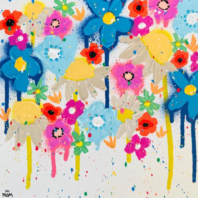 Peinture SPRING FLOWERS par Mam | Tableau Pop-art Acrylique Icones Pop, Nature, Paysages