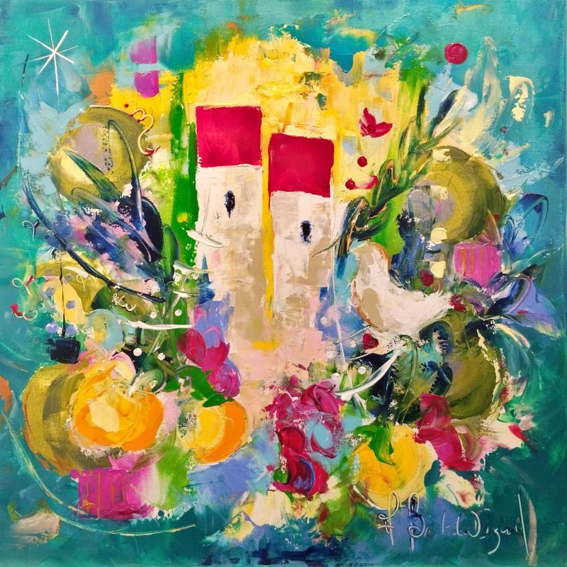 Peinture L'amour au printemps  par Bastide d´Izard Armelle | Tableau Abstrait Paysages Acrylique