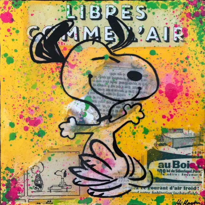 Painting Snoopy happy by Kikayou | Painting Pop-art Acrylic, Gluing, Graffiti Pop icons