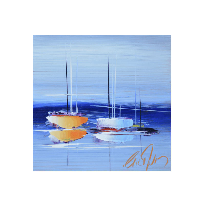 Painting Bel été by Munsch Eric | Painting Figurative Acrylic, Oil Marine