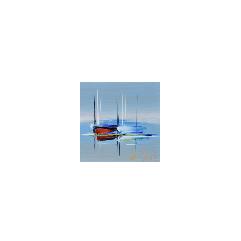 Painting Doux paysage by Munsch Eric | Painting Figurative Acrylic, Oil Marine