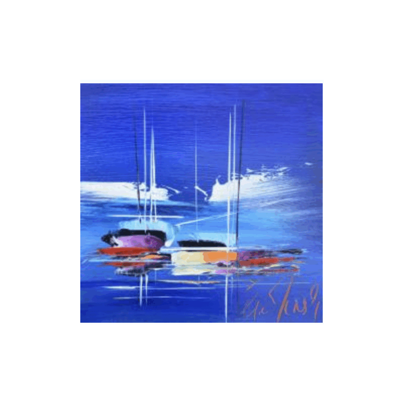 Peinture Blue dream par Munsch Eric | Tableau Figuratif Acrylique, Huile Marine