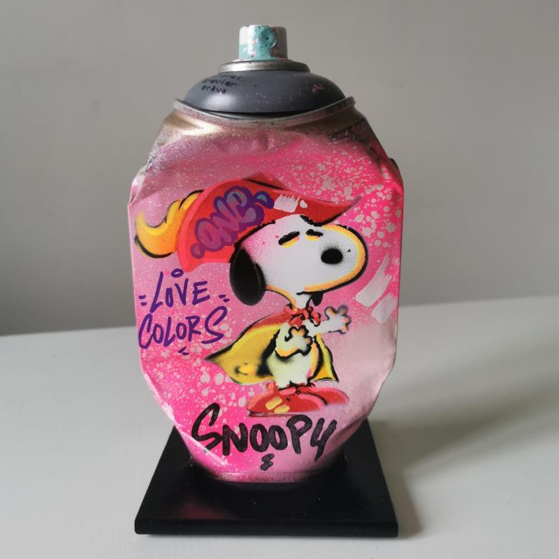 Sculpture Snoopy je t'aime by Kedarone | Sculpture Pop-art Pop icons Graffiti Acrylic