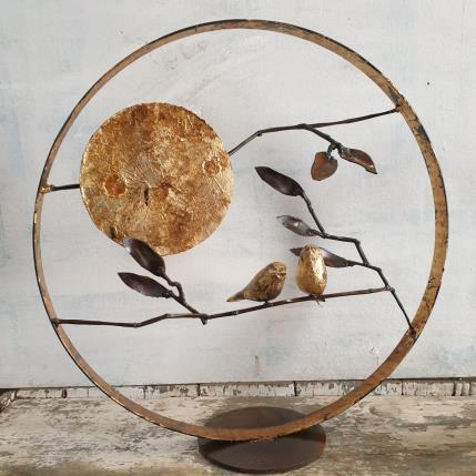 Sculpture oiseaux au clair de Lune by Eres Nicolas | Sculpture Figurative Metal Animals