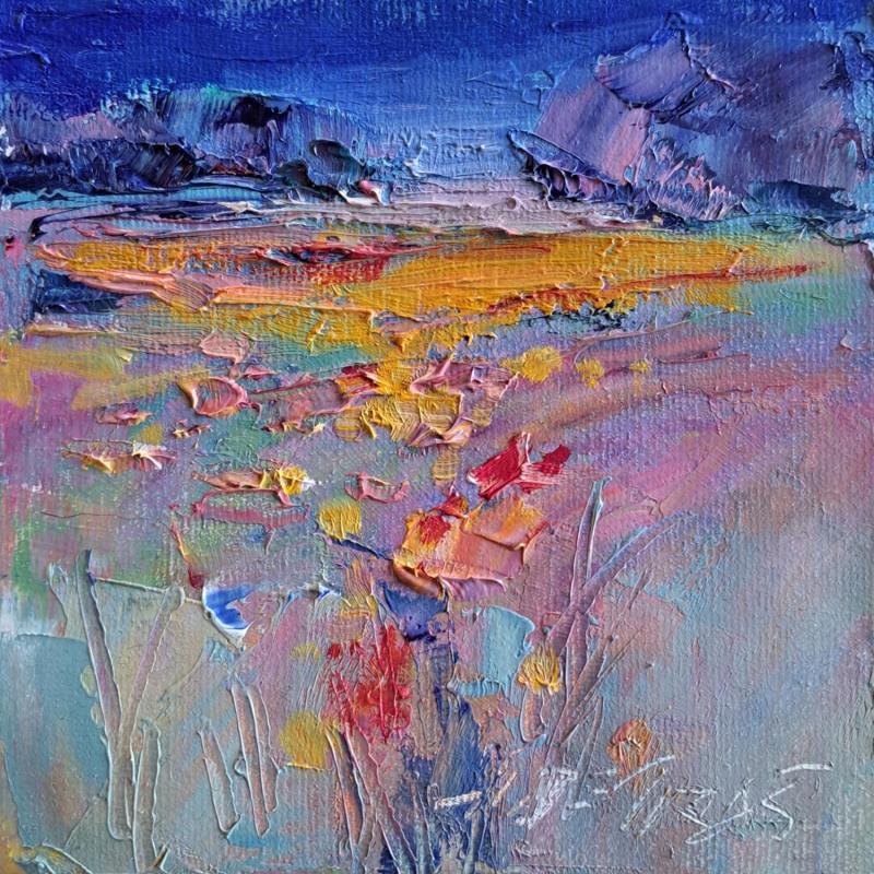 Painting Yellow and Blue  by Petras Ivica | Painting Impressionism Landscapes Oil