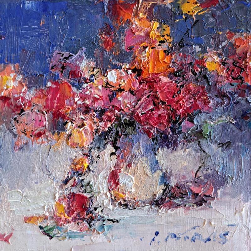Painting Red Roses  by Petras Ivica | Painting Impressionism Landscapes Oil