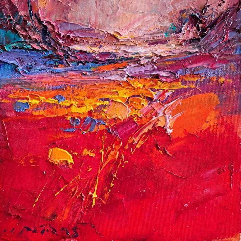 Painting Red Landscape  by Petras Ivica | Painting Impressionism Landscapes Oil