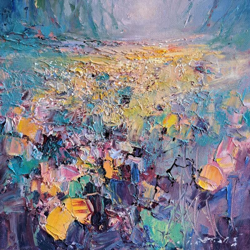 Painting Yellow Flowers  by Petras Ivica | Painting Impressionism Landscapes Oil