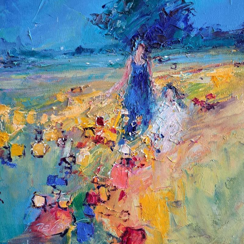 Painting On a Walk  by Petras Ivica | Painting Impressionism Oil Landscapes