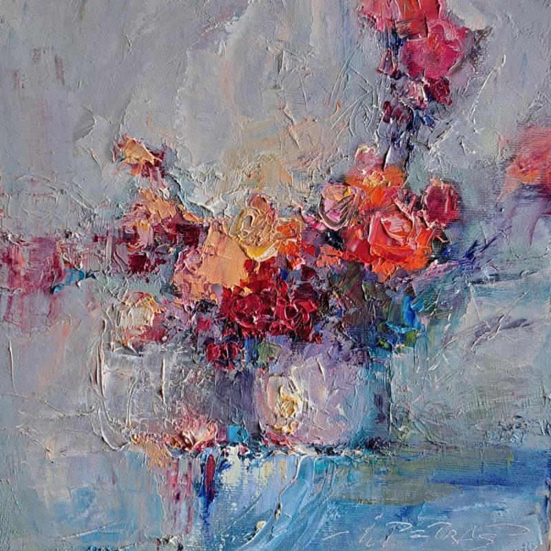 Painting Roses  by Petras Ivica | Painting Impressionism Landscapes Oil