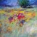 Painting Fields of Yellow Grass  by Petras Ivica | Painting Impressionism Landscapes Oil