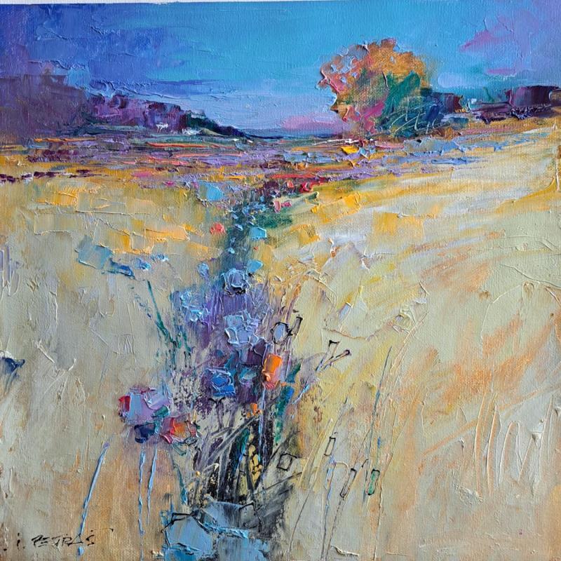 Peinture Blue Sky and Flowers  par Petras Ivica | Tableau Impressionnisme Paysages Huile