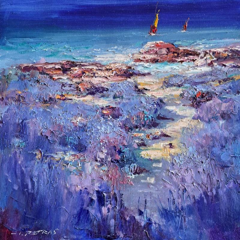 Peinture At the end on the sea  par Petras Ivica | Tableau Impressionnisme Huile Paysages