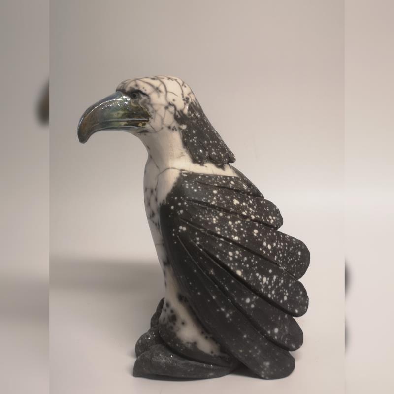 Sculpture L'aigle  by Roche Clarisse | Sculpture Animals Ceramics Raku