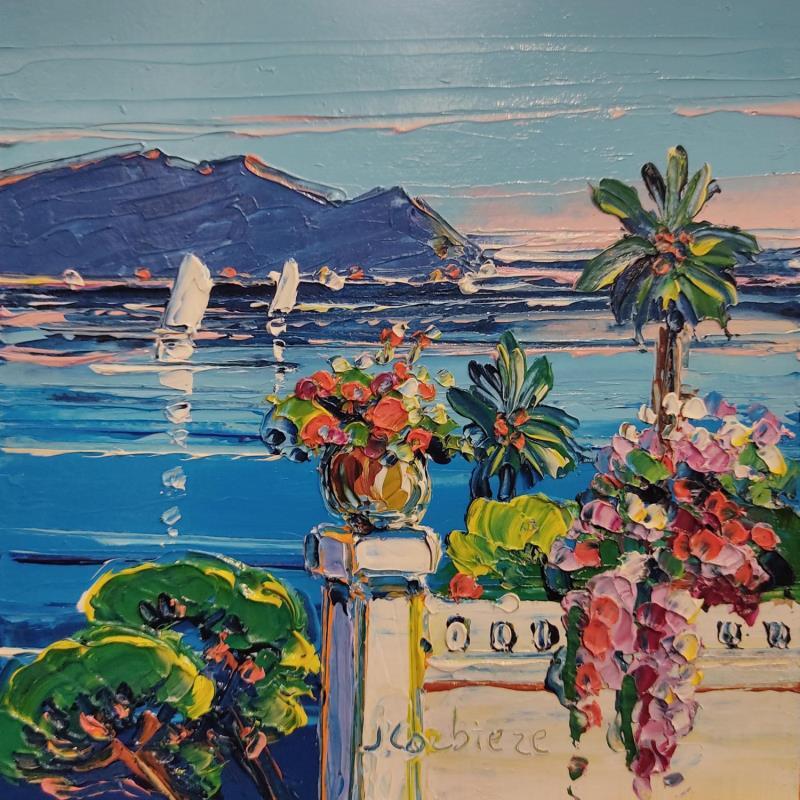 Painting La côte bleue by Corbière Liisa | Painting Figurative Landscapes Oil