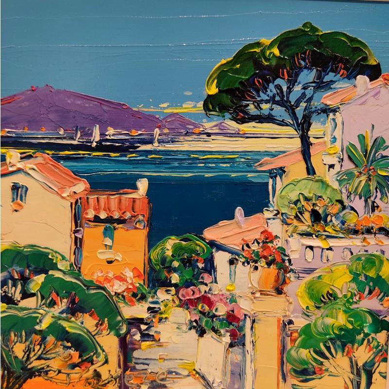 Peinture Ruelle fleurie, Marseille par Corbière Liisa | Tableau Figuratif Huile Marine, Paysages