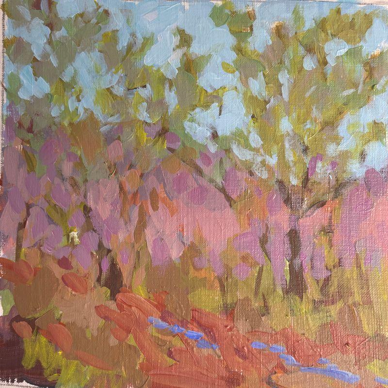 Painting Oak Creek Respite by Carrillo Cindy  | Painting Figurative Landscapes Oil