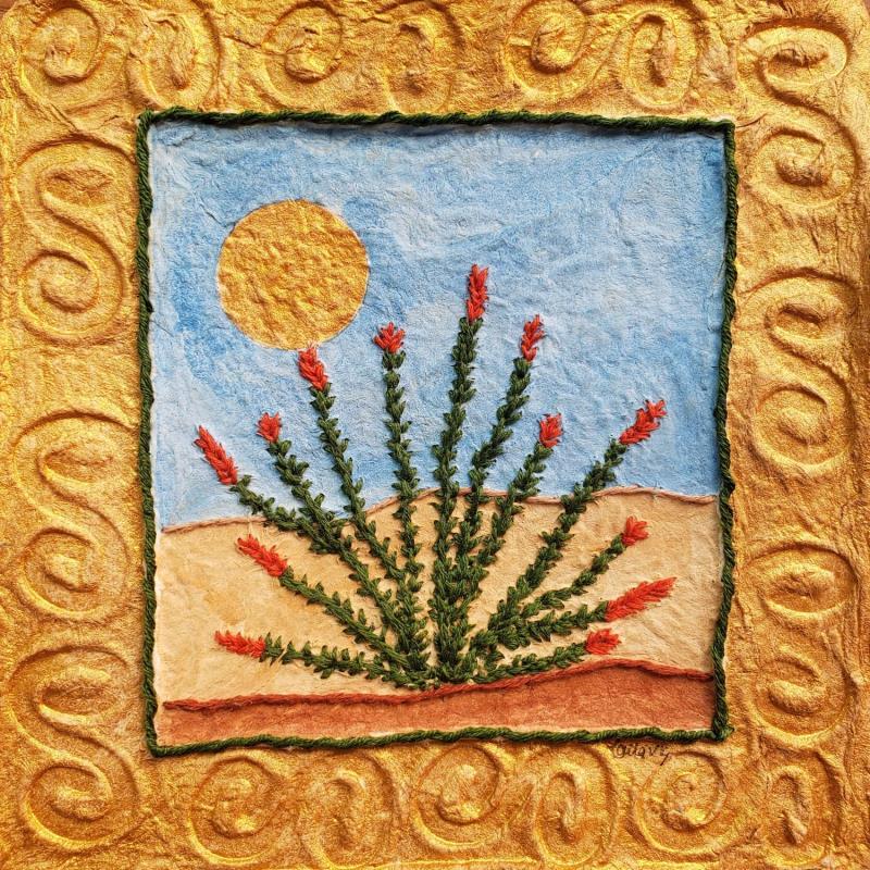 Painting Desert jewel by Vazquez Laila | Painting Figurative Watercolor Textile