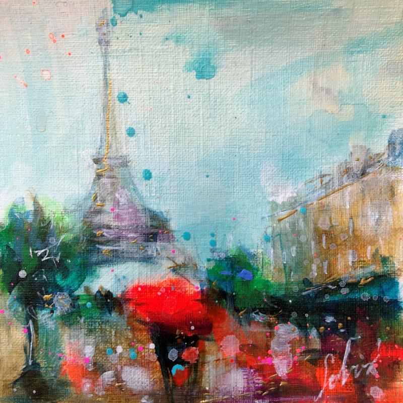 Peinture Paris amour par Solveiga | Tableau Acrylique