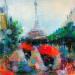 Peinture Romantic Paris par Solveiga | Tableau Acrylique