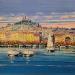 Painting Bienvenue à Marseille  by Corbière Liisa | Painting Figurative Landscapes Oil