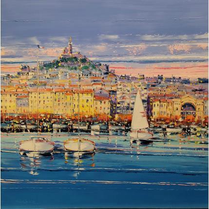 Gemälde Bienvenue à Marseille  von Corbière Liisa | Gemälde Figurativ Öl Landschaften, Pop-Ikonen
