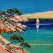 Painting Petite crique dans les calanques by Corbière Liisa | Painting Figurative Landscapes Marine Oil