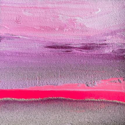 Peinture Carré Pourquoi pas rose ? par CMalou | Tableau Matiérisme Sable Minimaliste