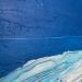 Peinture La Dame en Bleu par CMalou | Tableau Matiérisme Minimaliste Sable