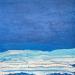 Peinture La Dame en Bleu par CMalou | Tableau Matiérisme Minimaliste Sable