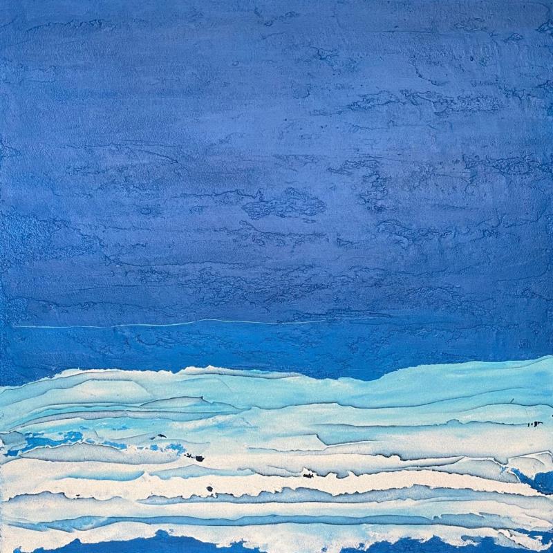 Gemälde La Dame en Bleu von CMalou | Gemälde Materialismus Sand Minimalistisch