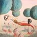 Peinture Galleggio e mi inebrio par Nai | Tableau Surréalisme Marine Nature Scènes de vie Acrylique Collage