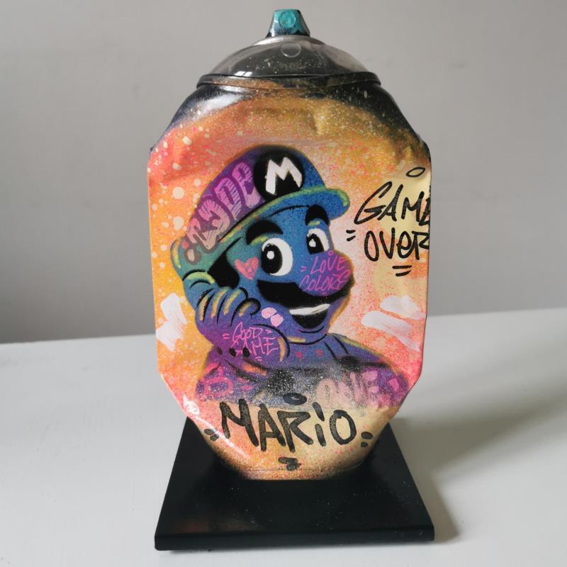Skulptur Mario von Kedarone | Skulptur Pop-Art Acryl, Graffiti Pop-Ikonen