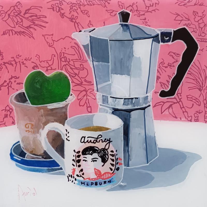 Peinture Audrey préfère le thé par Auriol Philippe | Tableau Figuratif Natures mortes Plexiglas Acrylique Posca
