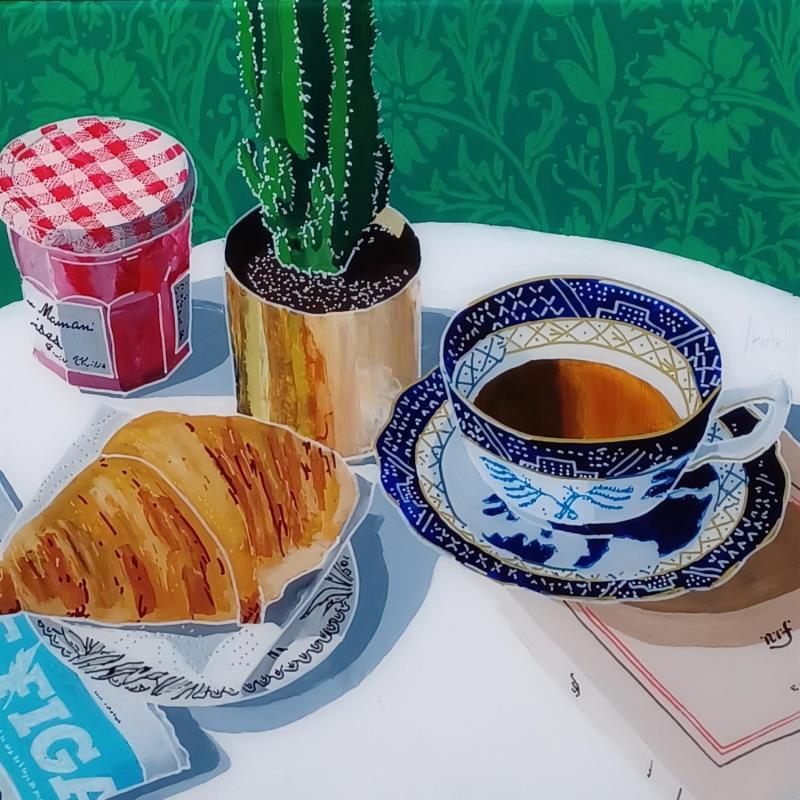 Painting Le petit déjeuner exotique by Auriol Philippe | Painting Figurative Acrylic, Plexiglass, Posca Still-life