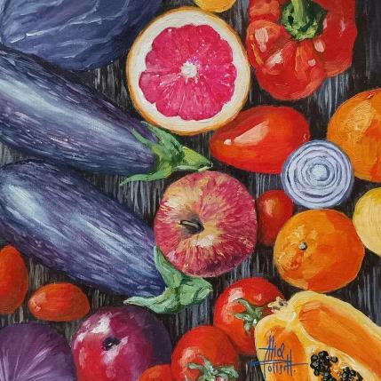 Gemälde Composition en violet von Parisotto Alice | Gemälde Figurativ Öl Pop-Ikonen