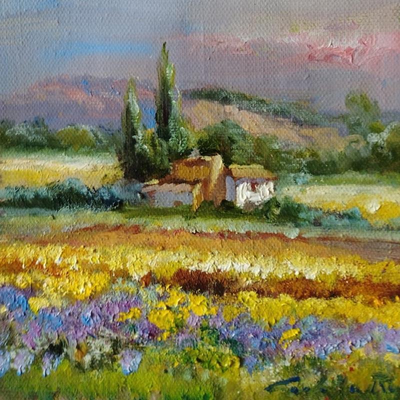 Painting Casa y cipreses by Cabello Ruiz Jose | Painting Figurative Oil Landscapes