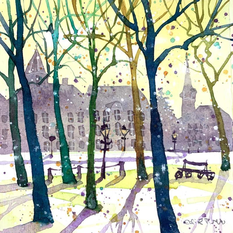 Painting NO.  2463  THE HAGUE  LANGE VOORHOUT by Thurnherr Edith | Painting Subject matter Watercolor Urban