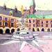 Painting NO.  2468  THE HAGUE  BINNENHOF by Thurnherr Edith | Painting Subject matter Urban Watercolor