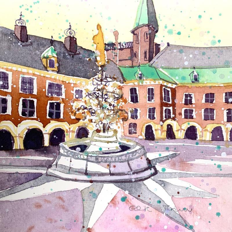 Painting NO.  2468  THE HAGUE  BINNENHOF by Thurnherr Edith | Painting Subject matter Watercolor Urban