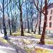 Painting NO.  2473  THE HAGUE  LANGE VOORHOUT SPRING by Thurnherr Edith | Painting Subject matter Urban Watercolor