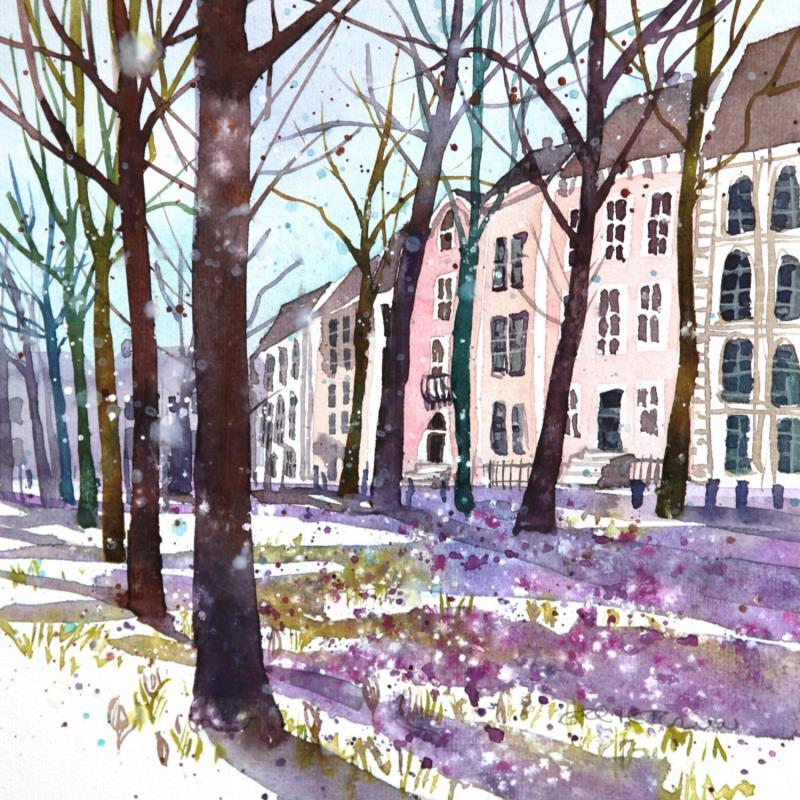 Painting NO.  2475  THE HAGUE  LANGE VOORHOUT SPRING by Thurnherr Edith | Painting Subject matter Urban Watercolor