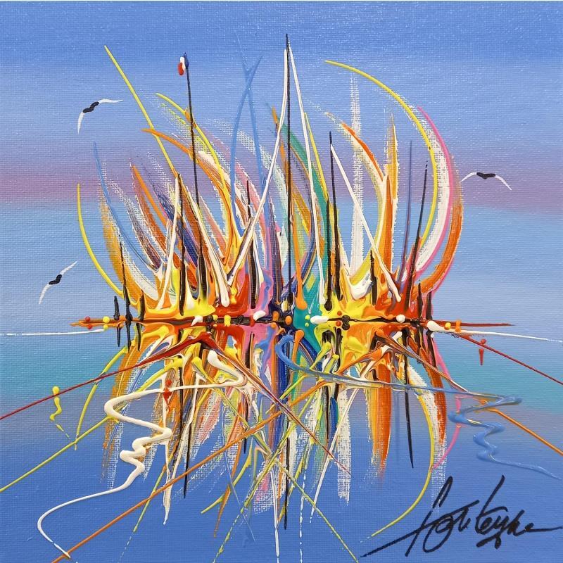 Gemälde L'horizon bleu et coloré von Fonteyne David | Gemälde Figurativ Marine Acryl