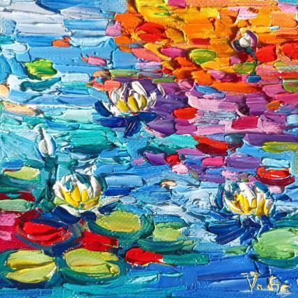 Gemälde Water lilies reflections von Georgieva Vanya | Gemälde Figurativ Öl Landschaften