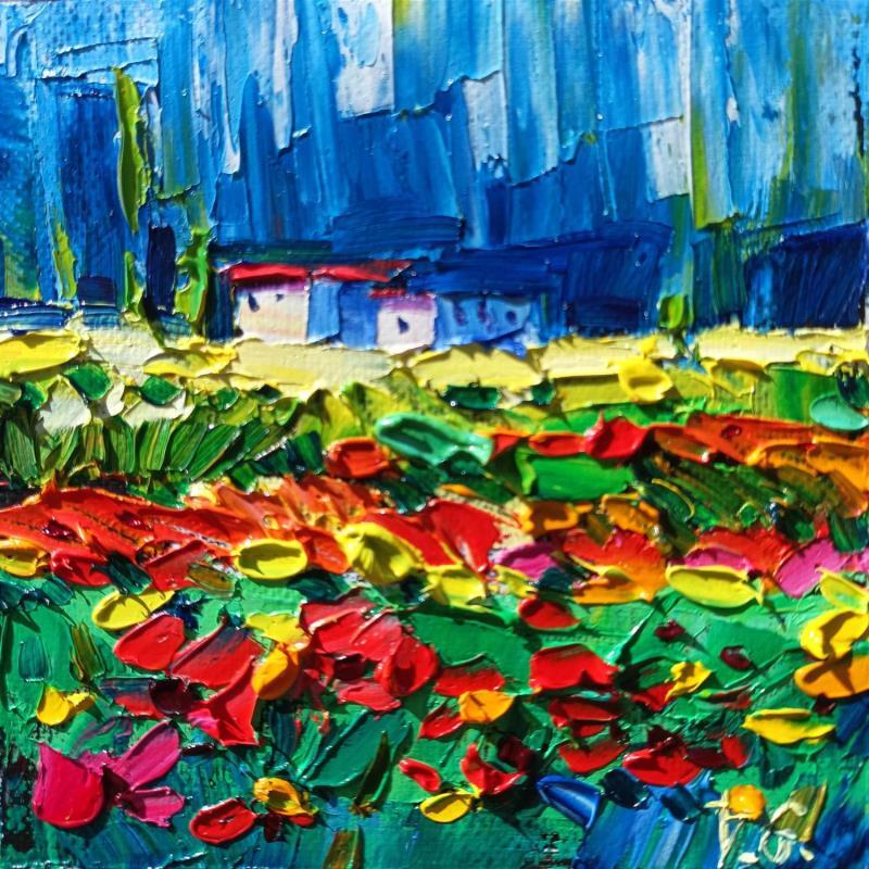 Painting Rain comes by Georgieva Vanya | Painting Figurative Oil Landscapes