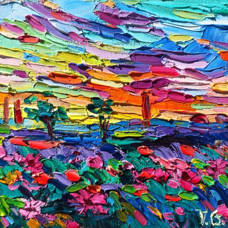 Painting Flashy landscape by Georgieva Vanya | Painting Figurative Landscapes Oil